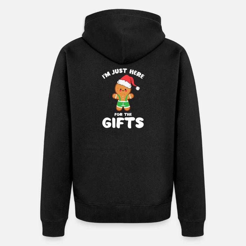 Lebkuchen-Weihnachtsmann-Geschenk-Tee - Unisex Premium Bio Zip Hoodie - Schwarz