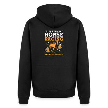 Bière de courses hippiques - Veste à capuche bio Premium Unisexe - noir - Dos - Nico (187cm)
