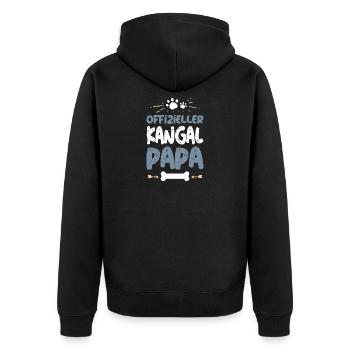 Offizieller Kangal Papa - Unisex Premium Bio Zip Hoodie - Schwarz - Hinten - Nico (187cm)