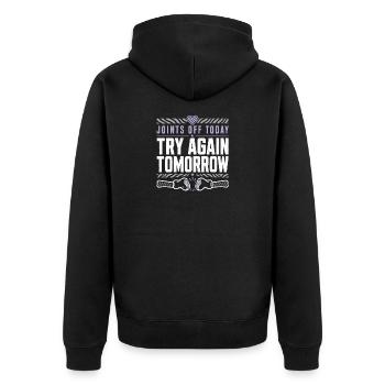 Eds-bewusstsein Ehlers-danlos Zebra-krieger - Unisex Premium Bio Zip Hoodie - Schwarz - Hinten - Nico (187cm)