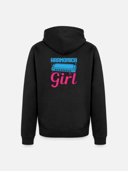 Harmonica Drôle Fille Harmonica - Veste à capuche bio Premium Unisexe - noir