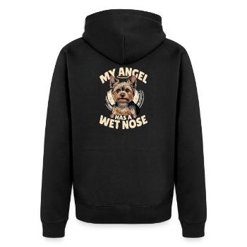 Yorkshire Terrier Yorkie Dog Breed - Unisex Premium Organic Zip Hoodie - black - Back - Nico (187cm)