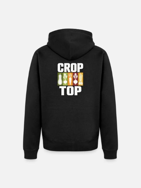 Vegetable Icons Crop Top Design - Unisex Premium Organic Zip Hoodie - black