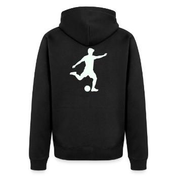 Silhouette de baby-foot en saut - Veste à capuche bio Premium Unisexe - noir - Dos - Nico (187cm)