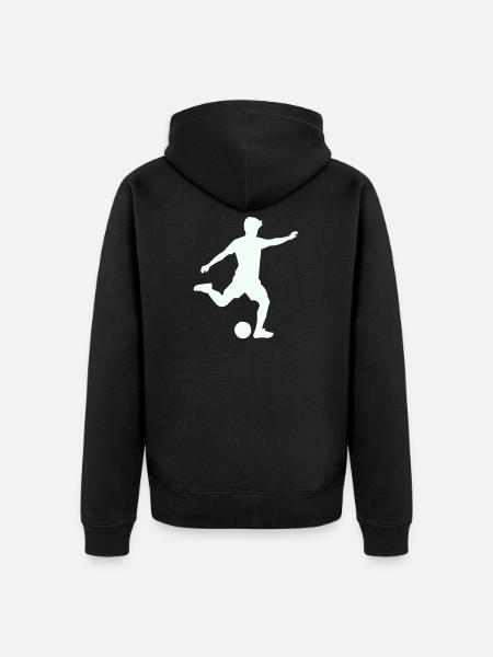 Foosball silhouette in jump - Unisex Premium Organic Zip Hoodie - black