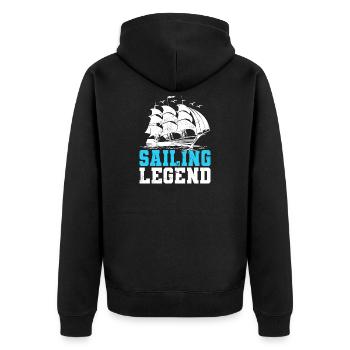 Sailing Legend Sailor Sail Captain - Unisex Premium Organic Zip Hoodie - black - Back - Nico (187cm)