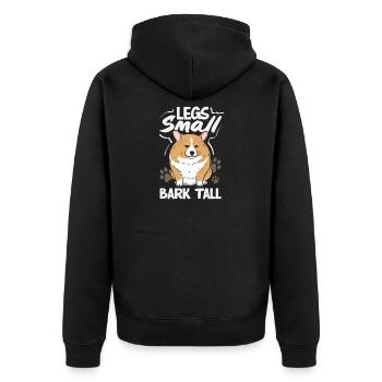 Short Legs, Tall Setting, Corgi - Unisex Premium Organic Zip Hoodie - black - Back - Nico (187cm)