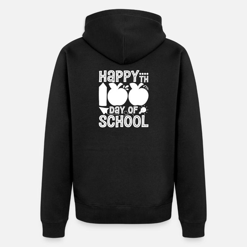 Joyeux 100e jour d’école - Veste à capuche bio Premium Unisexe - noir