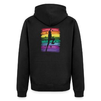 Boulderer Boulder Bouldering - Unisex Premium Organic Zip Hoodie - black - Back - Nico (187cm)