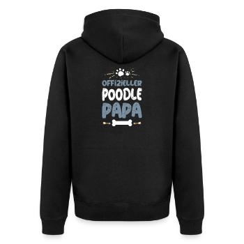 Poodle - Unisex Premium Organic Zip Hoodie - black - Back - Nico (187cm)