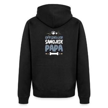 SAMOJEDE - Unisex Premium Bio Zip Hoodie - Schwarz - Hinten - Nico (187cm)