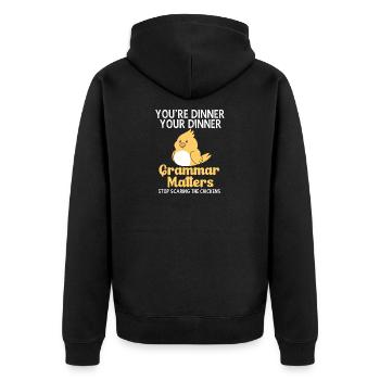 grammaire - Veste à capuche bio Premium Unisexe - noir - Dos - Nico (187cm)