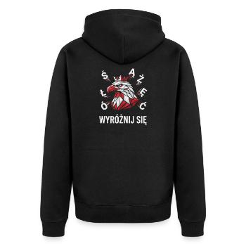 Fierté de Pologne Aigle Blanc Wyróżnij Się - Veste à capuche bio Premium Unisexe - noir - Dos - Nico (187cm)