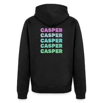 Casper as a name - Unisex Premium Organic Zip Hoodie - black - Back - Nico (187cm)