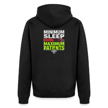 Night Shift Nurse, Tired - Unisex Premium Organic Zip Hoodie - black - Back - Nico (187cm)