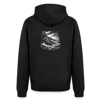 Giant's Causeway Irland - Unisex Premium Bio Zip Hoodie - Schwarz - Hinten - Nico (187cm)