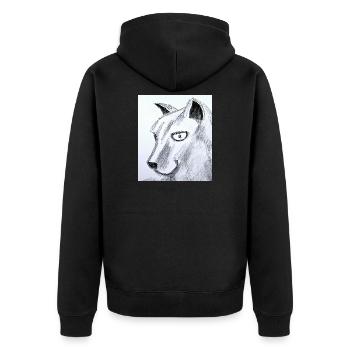 Katzenkopf Skizze im Bleistift - Unisex Premium Bio Zip Hoodie - Schwarz - Hinten - Nico (187cm)