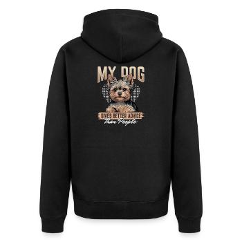 Yorkshire Terrier Yorkie Dog Breed - Unisex Premium Organic Zip Hoodie - black - Back - Nico (187cm)