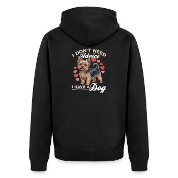 Yorkshire Terrier Yorkie Dog Breed - Unisex Premium Organic Zip Hoodie - black - Back - Nico (187cm)