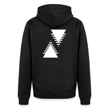 geometric triangles design - Unisex Premium Organic Zip Hoodie - black - Back - Nico (187cm)