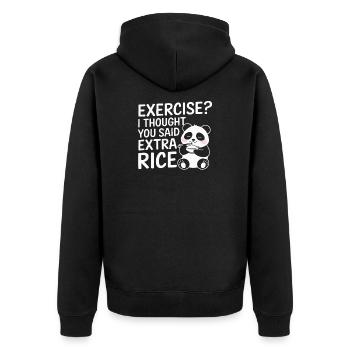 Panda demande plus de riz - Veste à capuche bio Premium Unisexe - noir - Dos - Nico (187cm)