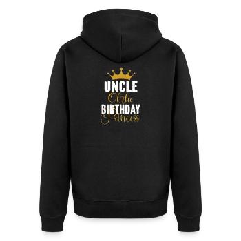 Uncle of the Birthday Princess - Unisex Premium Organic Zip Hoodie - black - Back - Nico (187cm)
