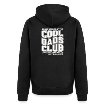 Cool Dads Club - Papa Vatertag Geschenk - Unisex Premium Bio Zip Hoodie - Schwarz - Hinten - Nico (187cm)
