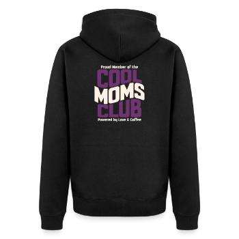 Club des mamans cool - Un cadeau des mamans pour la fête des mères - Veste à capuche bio Premium Unisexe - noir - Dos - Nico (187cm)