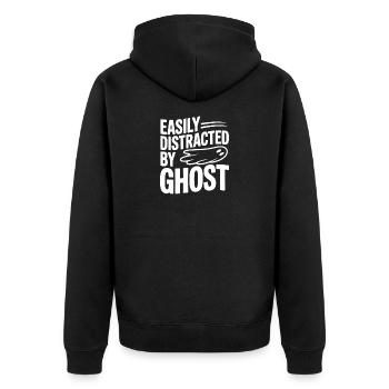 Easily Distracted by Ghost - Unisex Premium Organic Zip Hoodie - black - Back - Nico (187cm)