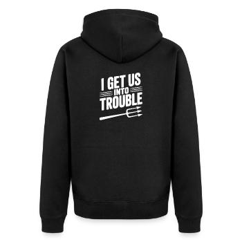 Je nous mets dans le pétrin - Veste à capuche bio Premium Unisexe - noir - Dos - Nico (187cm)