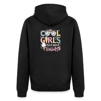Les filles cool n’ont pas besoin d’amandes - Veste à capuche bio Premium Unisexe - noir - Dos - Nico (187cm)