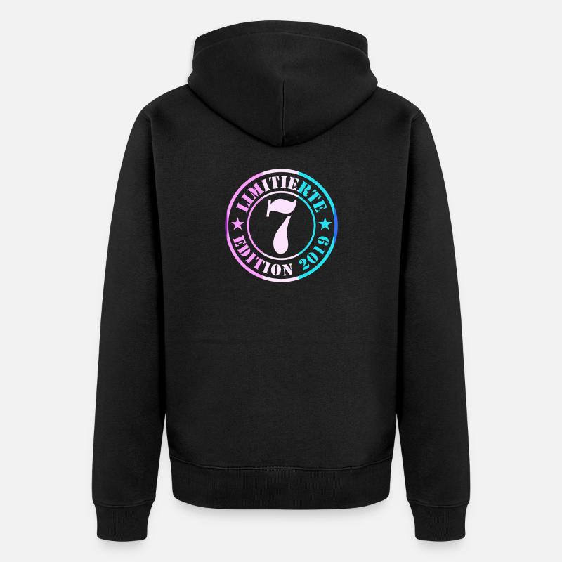 7e anniversaire garçon fille - Veste à capuche bio Premium Unisexe - noir
