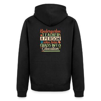 Chaos des enseignants de maternelle vers l’éducation Maternelle - Veste à capuche bio Premium Unisexe - noir - Dos - Nico (187cm)