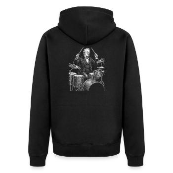James Buchanan joue de la batterie - Veste à capuche bio Premium Unisexe - noir - Dos - Nico (187cm)