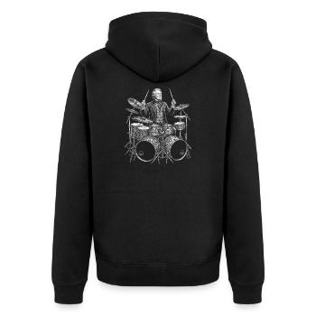 Millard Fillmore plays drums - Unisex Premium Organic Zip Hoodie - black - Back - Nico (187cm)
