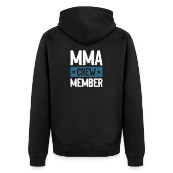 Mma Crew - Unisex Premium Bio Zip Hoodie - Schwarz - Hinten - Nico (187cm)