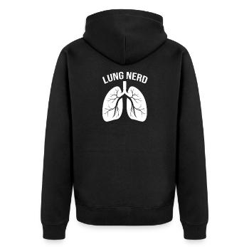 breathing breathing oxygen - Unisex Premium Organic Zip Hoodie - black - Back - Nico (187cm)
