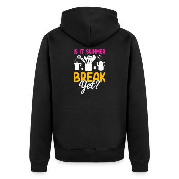 Sommerpause Bereits? Küchenmotiv - Unisex Premium Bio Zip Hoodie - Schwarz - Hinten - Nico (187cm)