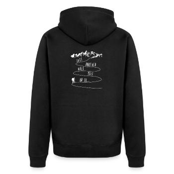 Nur noch etwa eine Meile Bergweg - Unisex Premium Bio Zip Hoodie - Schwarz - Hinten - Nico (187cm)