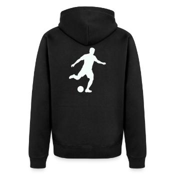 Football Sport Silhouette - Unisex Premium Organic Zip Hoodie - black - Back - Nico (187cm)