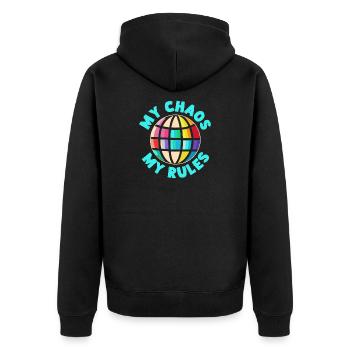 Pre K Teacher My Chaos My Rules Kindergarten - Unisex Premium Organic Zip Hoodie - black - Back - Nico (187cm)