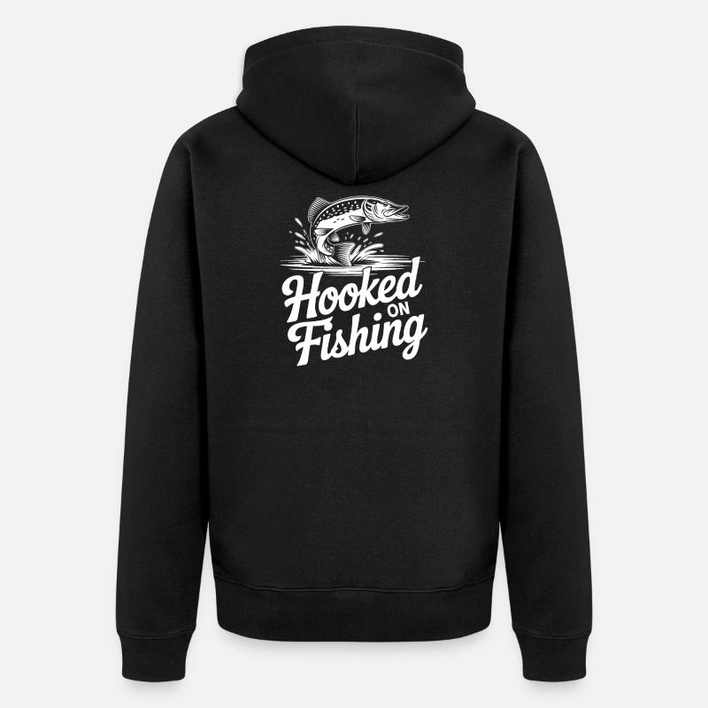 Accro à la pêche - Veste à capuche bio Premium Unisexe - noir