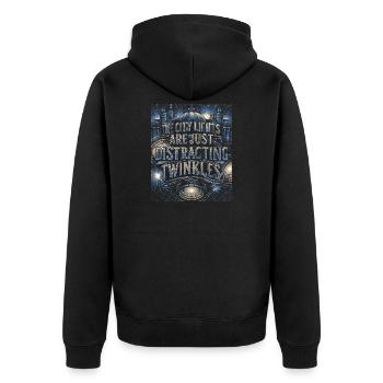 Celestial Constellation Astrology Gift - Unisex Premium Organic Zip Hoodie - black - Back - Nico (187cm)