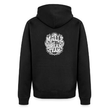 Malle Dream Team - Unisex Premium Organic Zip Hoodie - black - Back - Nico (187cm)