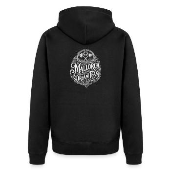 Mallorca Dream Team - Unisex Premium Bio Zip Hoodie - Schwarz - Hinten - Nico (187cm)