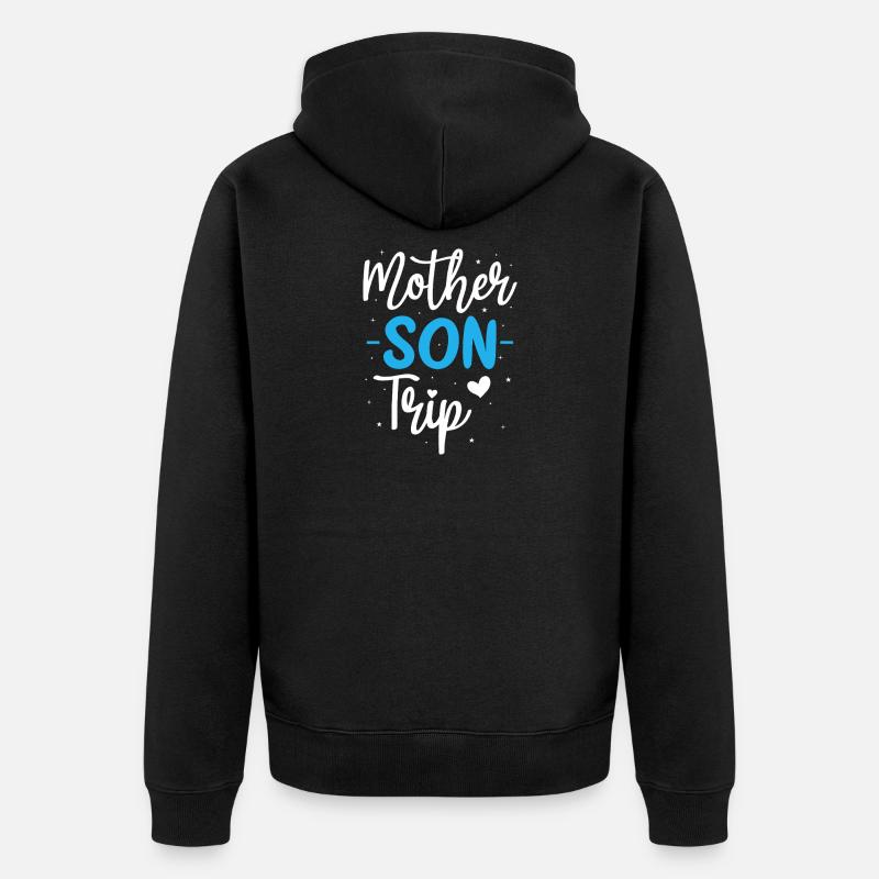 Mutter-Sohn-Reise - Unisex Premium Bio Zip Hoodie - Schwarz