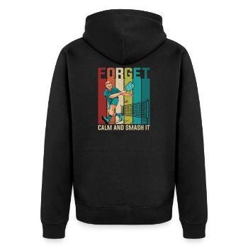 Oubliez ça : Quiet Smash Tennis - Veste à capuche bio Premium Unisexe - noir - Dos - Nico (187cm)