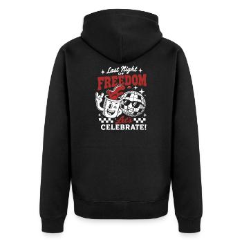 No Probllama JGA Lama Design - Unisex Premium Organic Zip Hoodie - black - Back - Nico (187cm)