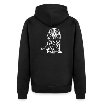Cavalier King Charles Spaniel « Édition noire » - Veste à capuche bio Premium Unisexe - noir - Dos - Nico (187cm)