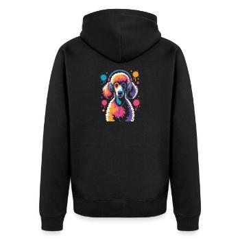Caniche avec un casque - Veste à capuche bio Premium Unisexe - noir - Dos - Nico (187cm)